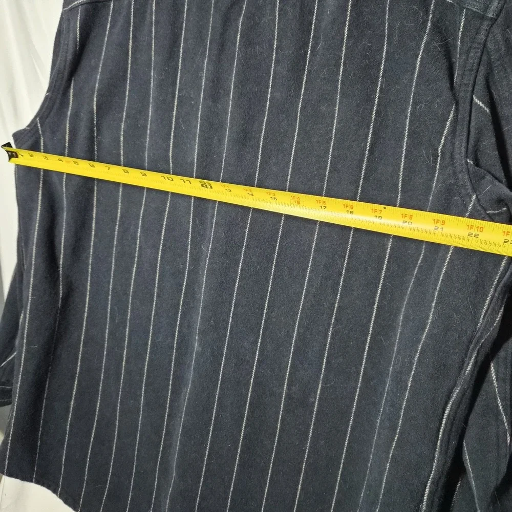 Banana Republic Mens XL Heavy Weight Shirt Jacket Standard Fit Navy Blue/Striped